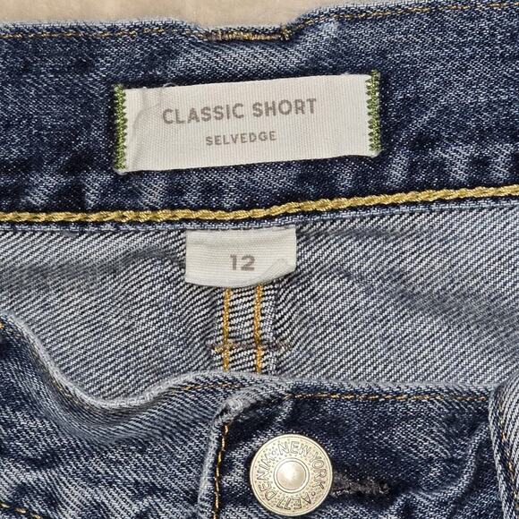 AE77 Women’s Classic Short Selvedge Denim Cutoff Shorts Size 12 FrayedDistressed - Picture 4 of 12